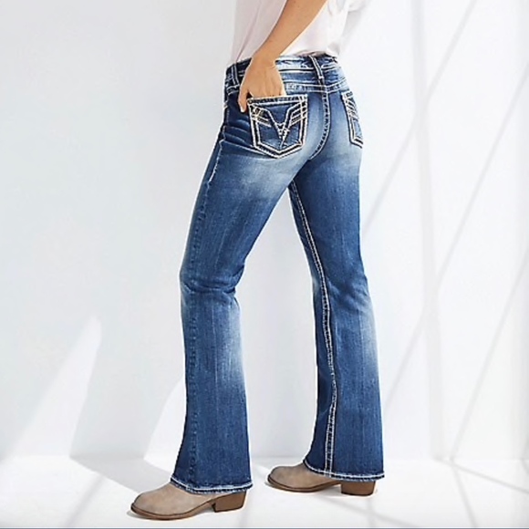 Vigoss Denim - Vigoss dark wash thick stitch bootcut jean 30x32